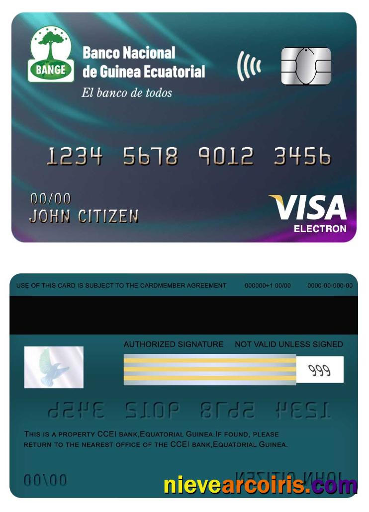 Equatorial Guinea National bank visa electron card